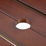 Outdoor 8 Person Round Picnic Table with Built-in Benches and Umbrella Hole