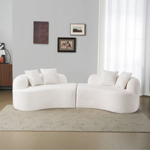 Curved 4 Seater Full Compression Sponge Sofa