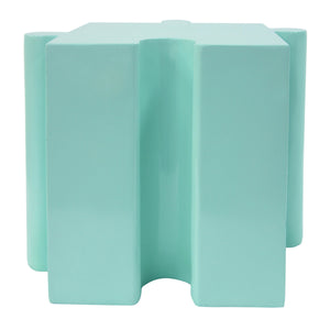 3-Piece Artistic Puzzle Table Set, Modular MGO Side Tables with Interlocking Design