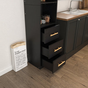 85.04" Tall Storage Cabinet with Drawer and Shelves