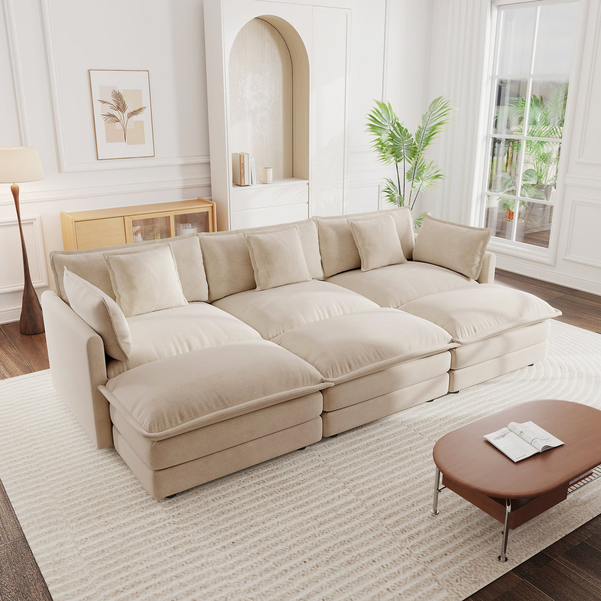 Comfortable Deep Seat Reversible Modular 3 Seater Sectional Sofa