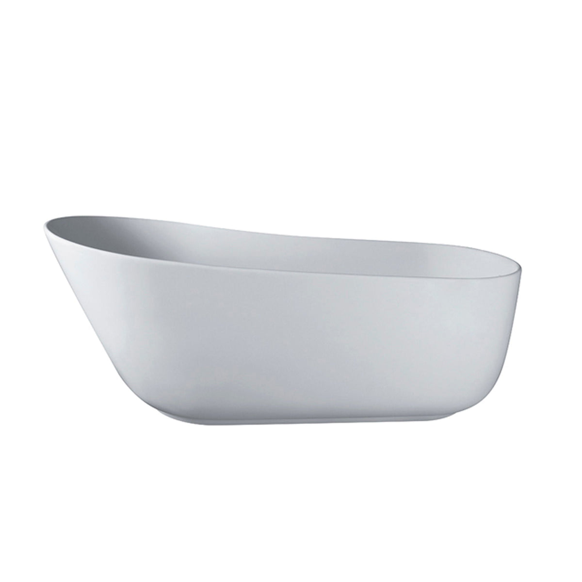 Solid Surface Stone Resin Soaking Bathtub with Overflow - Matte White