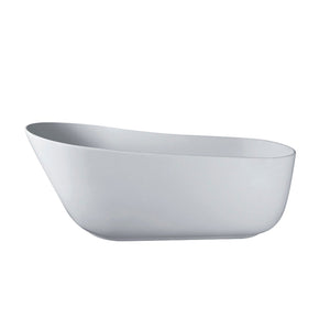 Solid Surface Stone Resin Soaking Bathtub with Overflow - Matte White