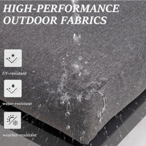 Patio All-Weather Ottomans With Thick Cushions (Set of 2)