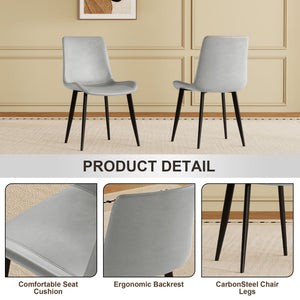 Modern Dining Chair With Carbon Steel Legs