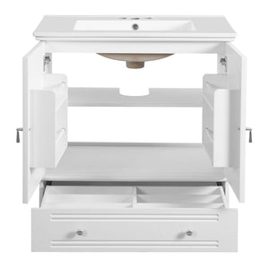 Bathroom Vanity With Sink, Cabinet With Adjustable Shelf And Drawer Divider