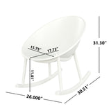 Modern Gable Rocking Chair Set of 2 in White Plastic with Weather Resistance
