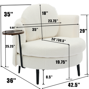 42.5' Single Sofa Chair in White