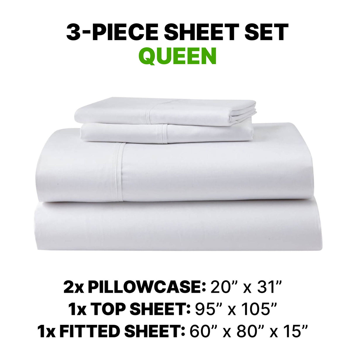 Sheet Set Luxurious Supima, Wrinkle Resistant, Breathable, With 2 Ghostgrip Band