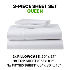 Sheet Set Luxurious Supima, Wrinkle Resistant, Breathable, With 2 Ghostgrip Band