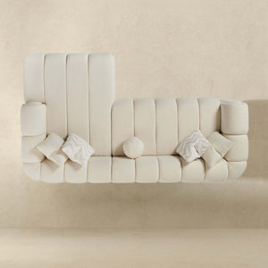 Beatrice - Modern Tufted Right Sectional Sofa - Ivory
