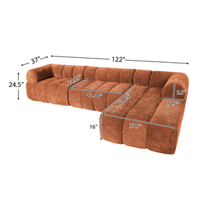 122" Modern L-Shaped Sectional Sofa with Chaise Lounge