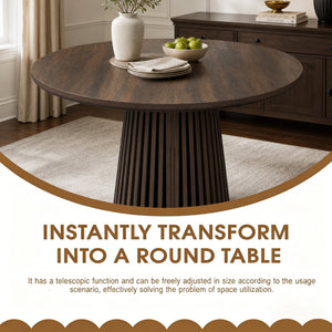 Walnut-Colored Wooden Dining Table