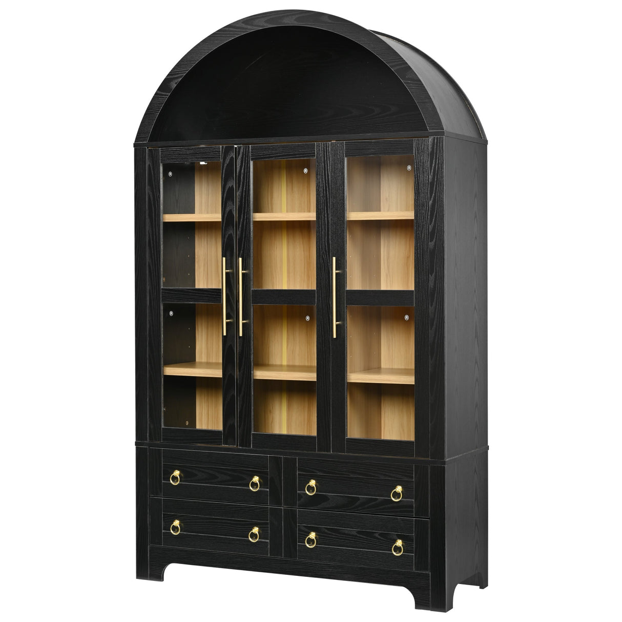 K&K 72.8" Tall Arched Pantry Cabinet