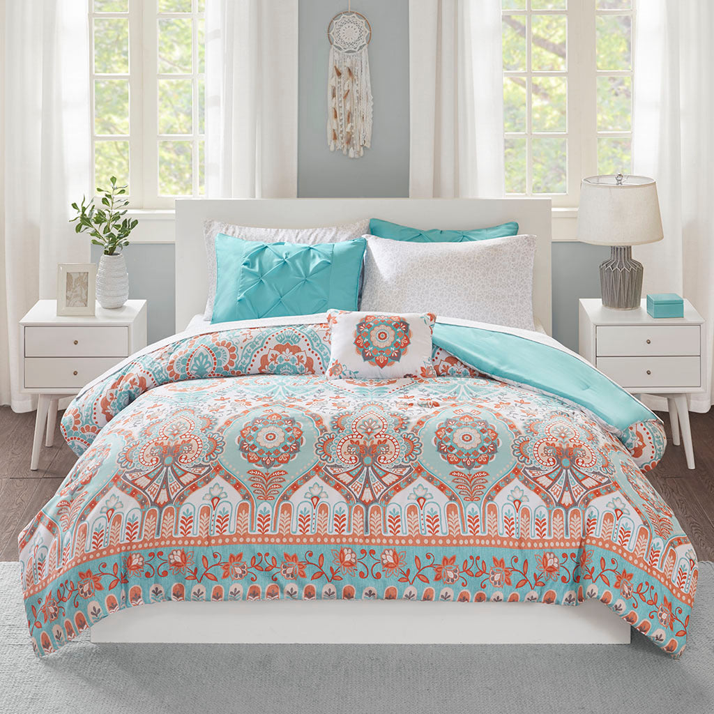 Twin XL Boho Comforter Set with Bed Sheets