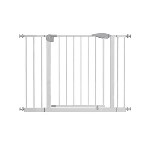 Pressure Mounted Baby Gate for Stairs with Double-Lock Safety - White