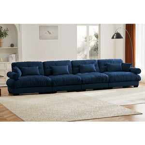 Oversized Modular Sectional Sofa with Deep Seat – Available in Dark Gray, Blue, or Beige