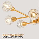 28' Modern Crystal Chandeliers9 Lights Golden Chandelier for Living Room BedroomDining Room Chandelier Over TableKitchen Light Fixtures (Bulbs Not Included)