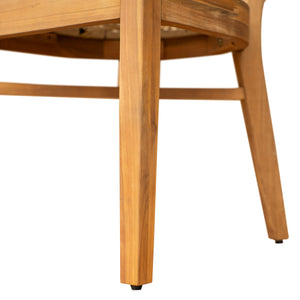 Netro Acacia Wood Dining Chair with Light Brown Wicker