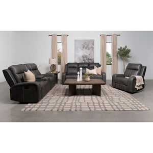 Forrest - Motion Reclining Loveseat With Console - Gray
