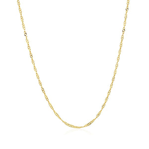 14k Yellow Gold Singapore Style Adjustable Chain (1.40 mm)