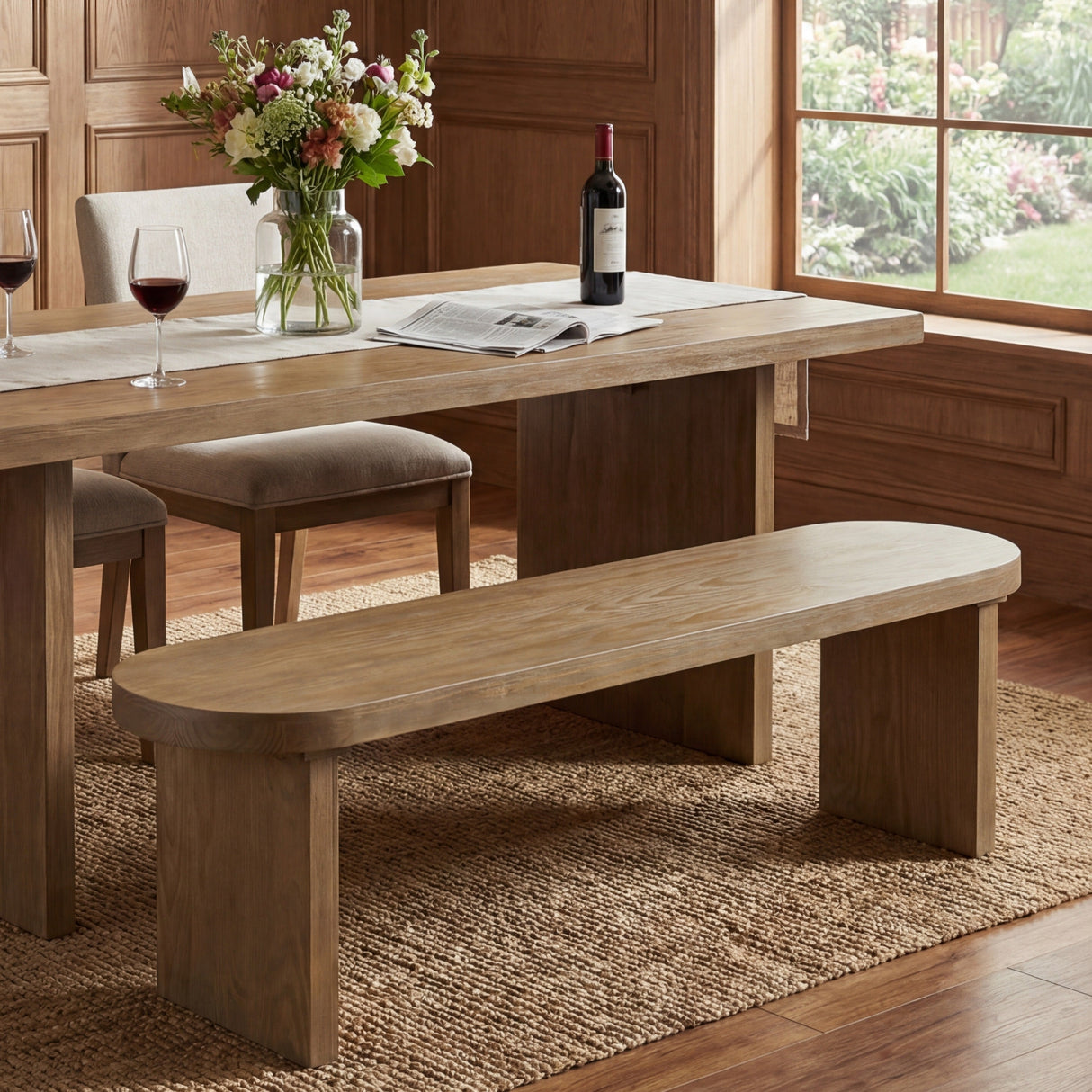 Indoor Pine Dining Bench