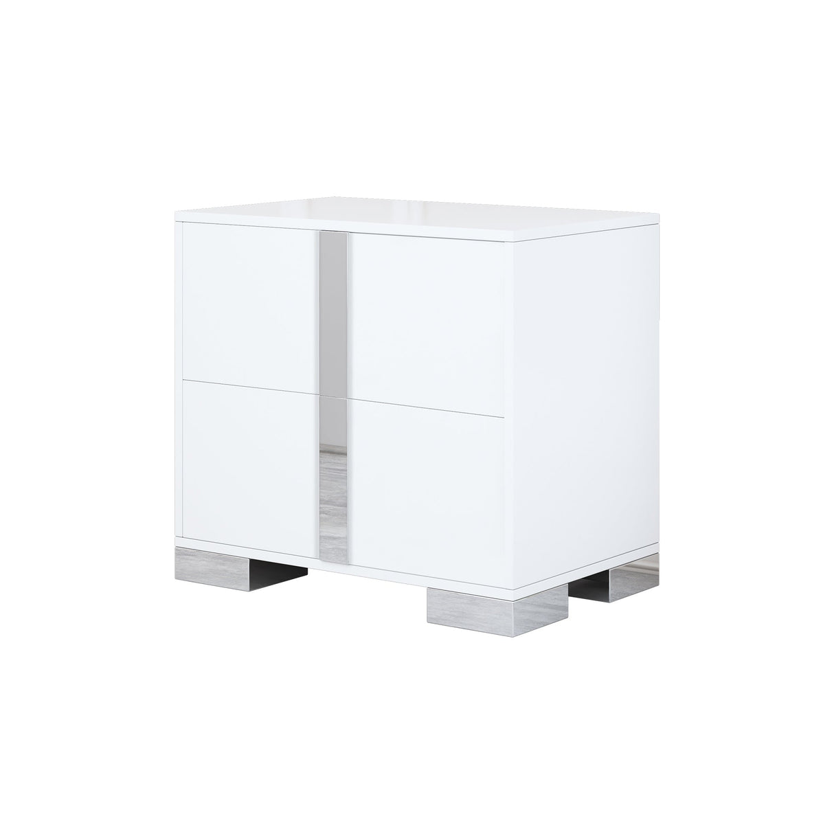 Elegant Nightstand with Metal Foot