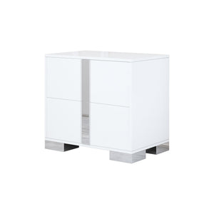 Elegant Nightstand with Metal Foot