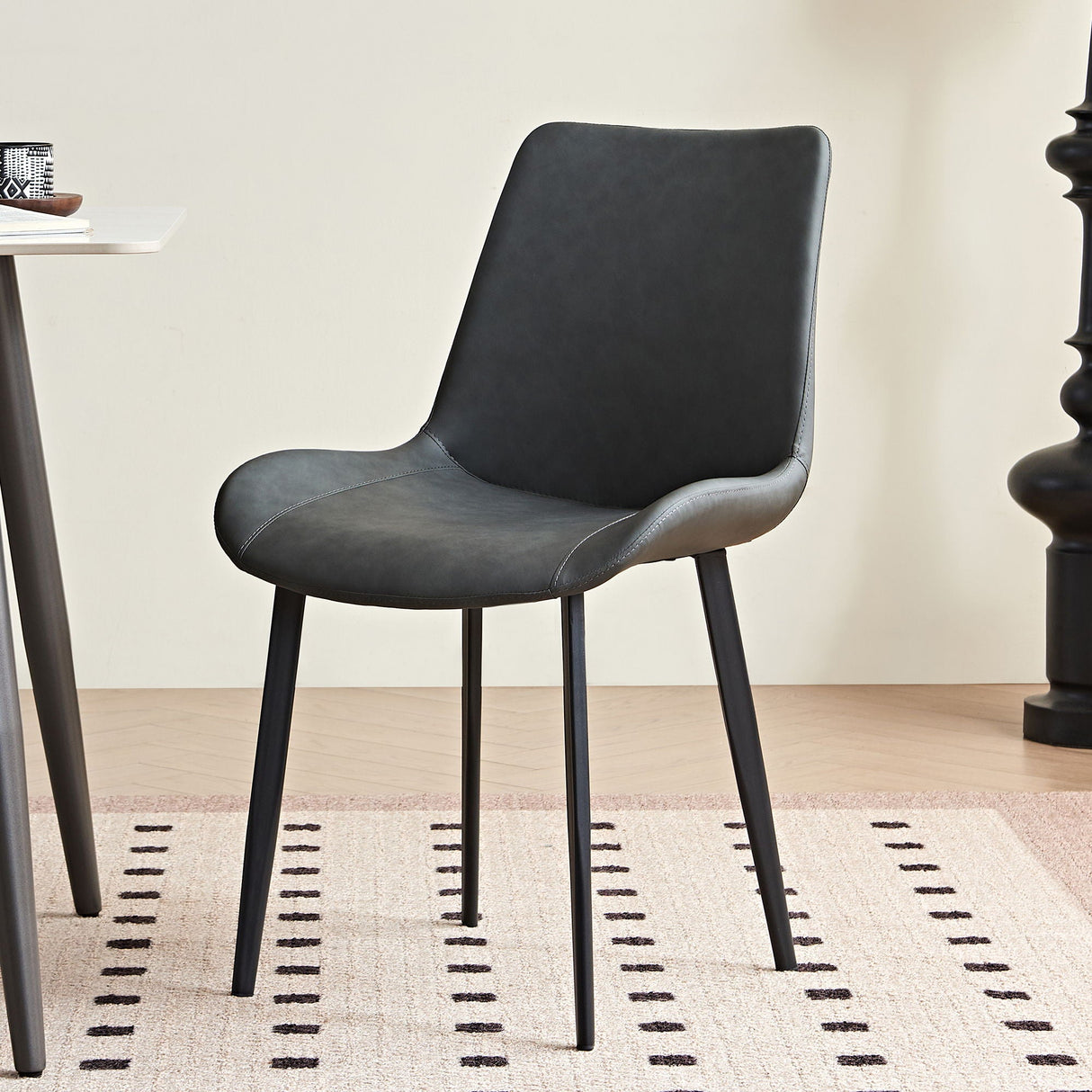 Dining Table Set, Chairs (Set of 2) - Gray