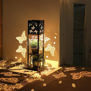 Solar Garden Lantern with Flower Stand – LED Outdoor Light with Butterfly & More