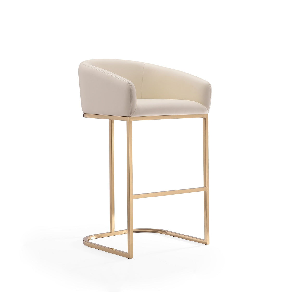 Mid-Century Modern Stool With Steel Base