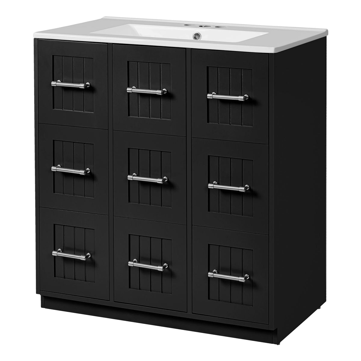 Bathroom Vanity With Undermount Sink and Soft-Close Doors - Blue or Black