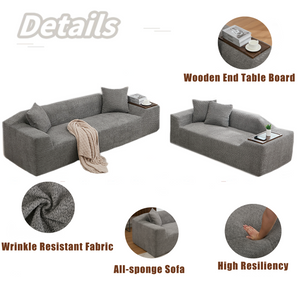 Modern 2 Piece Boucle Cloud Sofa Set