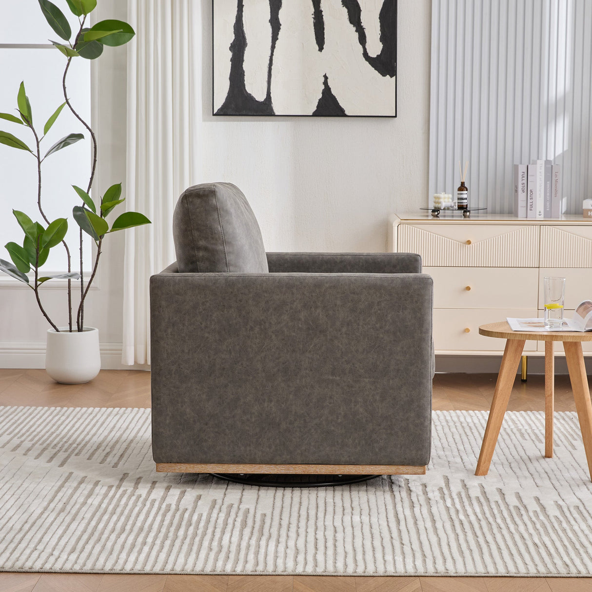 Thornfield Upholstered Square Swivel Accent Chair