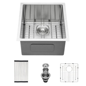 Modern Undermount Stainless Steel Kitchen Sink 16 Gauge, Deep Single Bowl
