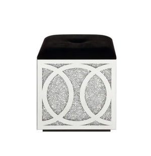 Noralie - 24" Ottoman With Storage - Mirrored & Faux Diamonds