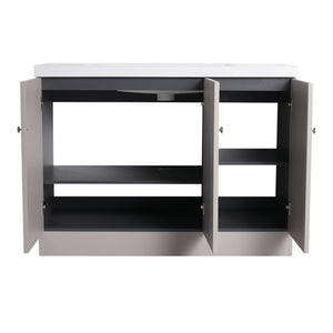 Contemporary Freestanding Bathroom Vanity With Resin Sink & Soft-Close Cabinet Doors