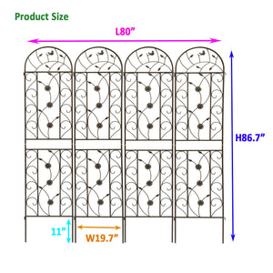 Rustproof Metal Garden Trellis Set with Reliable Plant Support - Brown