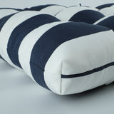 2-Piece High Back Chair Cushion Set, Navy Blue/White