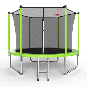 10FT Trampoline with Basketball Hoop and Ladder