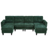 Modular Sectional Sofa With Movable Ottomans, USB Ports & Side Tables