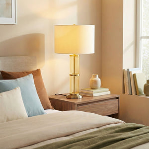 Echo - Table Lamp With On / Off Switch Clear Body Base - Clear / Silver / White