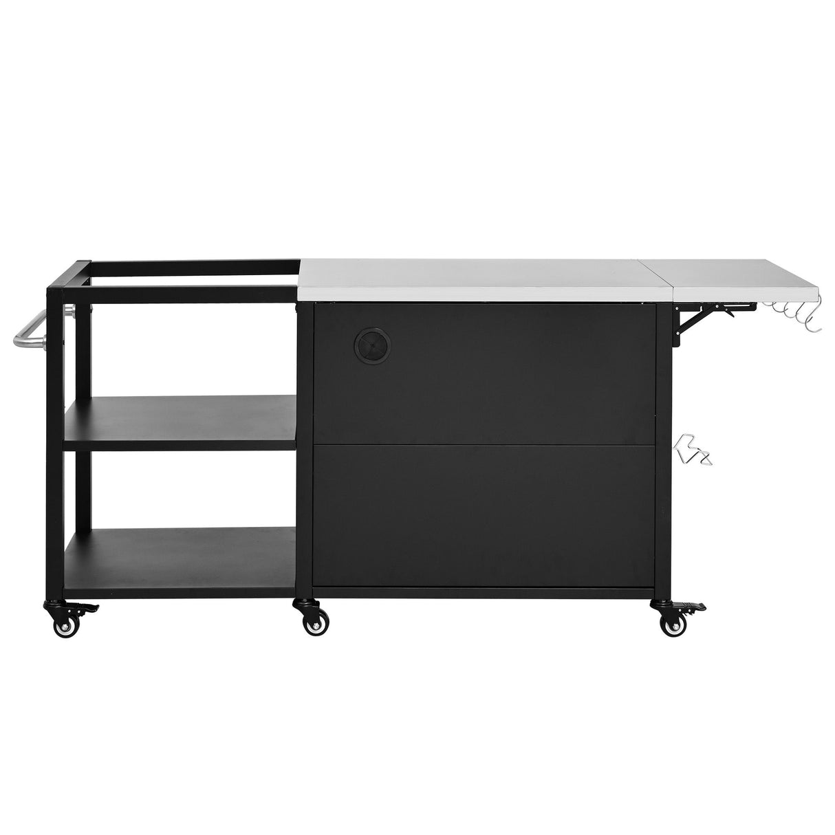 K&K 76.6' Outdoor Grill Cart with Storage Cabinet