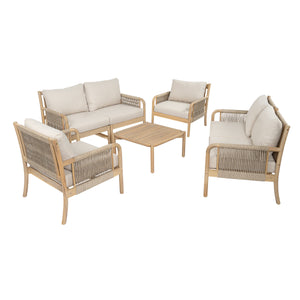 Casper Outdoor 7-Pieces Sofa and Coffee Table Set