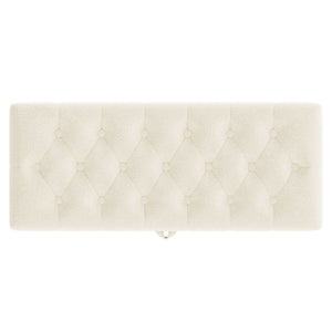 Modern Tufted Storage Ottoman Bench With Metal Legs