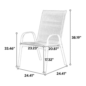 8 Piece Patio Chairs with Breathable Textilene Fabric