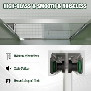 Aluminum Frame Double Sliding Shower Door (56-60"x70")