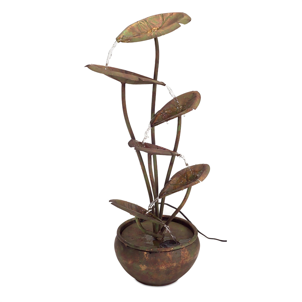 Bronze metal lotus leaf fountain 30.5"h