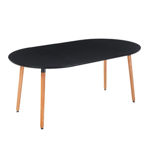 Extensible Dining and Office Table with Wood Legs