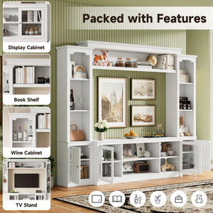 All-In-One TV Stand With Bookcase For TVs Up To 65"